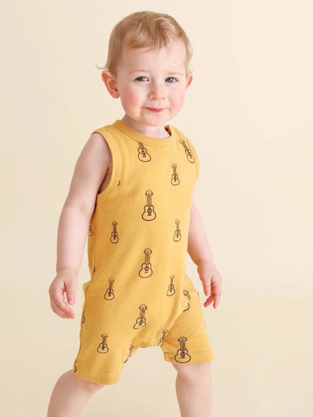 Parade Organics guitar print onesie / 3-6 months